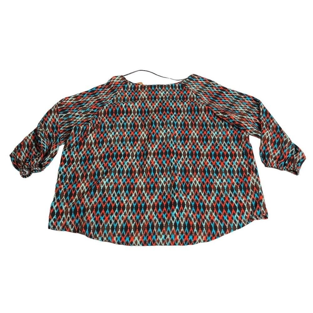 Ariat Top Womens XL Aztec Western Chevron Southwestern 3/4 Sleeve Blouse NWT - Picture 10 of 15